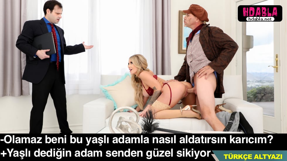 Baca temizliği için eve gelen yaşlı adam karımı sikti