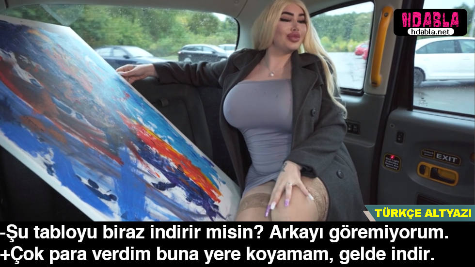 Silikon memeli evli kadın bindiği takside şoföre iş atıyor